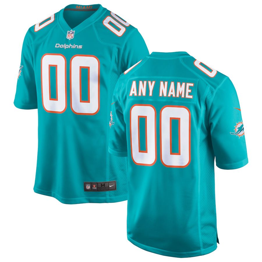 Men Miami Dolphins Nike Aqua Custom Game NFL Jersey